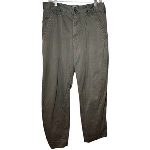 Vintage Y2K Gap Field Officer Pants Brushed Flannel Wide Leg Green Mens 33x30